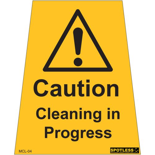 cleaning in progress label