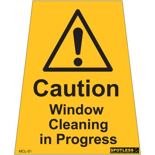 window cleaning in progress label